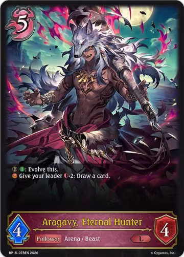 Aragavy, Eternal Hunter (BP16-078EN), New World Genesis — Shadowverse card price