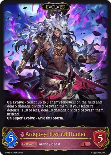 Aragavy, Eternal Hunter (Evolved) (BP16-079EN), New World Genesis — Shadowverse card price