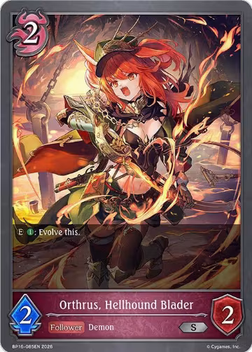Orthrus, Hellhound Blader (BP16-085EN), New World Genesis — Shadowverse card price