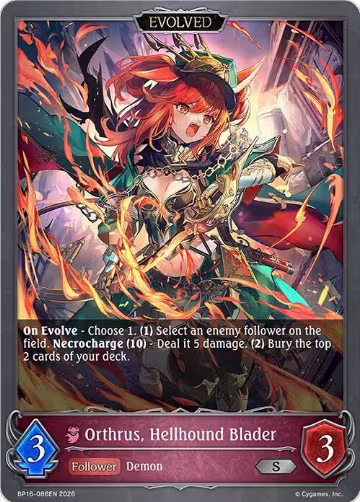 Orthrus, Hellhound Blader (Evolved) (BP16-086EN), New World Genesis — Shadowverse card price