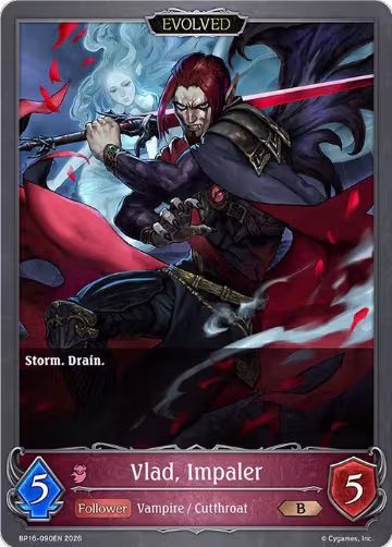 Vlad, Impaler (Evolved) (BP16-090EN), New World Genesis — Shadowverse card price