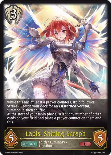 Lapis, Shining Seraph (BP16-095EN), New World Genesis — Shadowverse card price