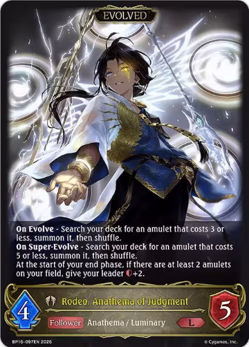 Rodeo, Anathema of Judgment (Evolved) (BP16-097EN), New World Genesis — Shadowverse card price