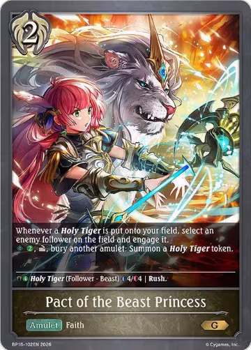 Pact of the Beast Princess (BP16-102EN), New World Genesis — Shadowverse card price