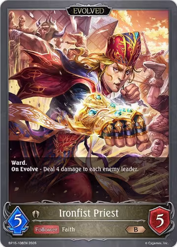 Ironfist Priest (Evolved) (BP16-108EN), New World Genesis — Shadowverse card price