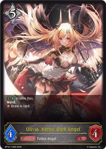 Olivia, Heroic Dark Angel (BP16-113EN), New World Genesis — Shadowverse card price