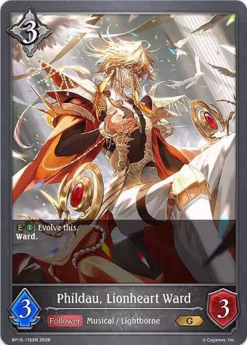 Phildau, Lionheart Ward (BP16-116EN), New World Genesis — Shadowverse card price