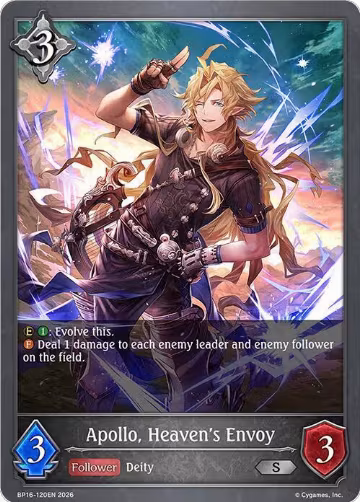 Apollo, Heaven's Envoy (BP16-120EN), New World Genesis — Shadowverse card price