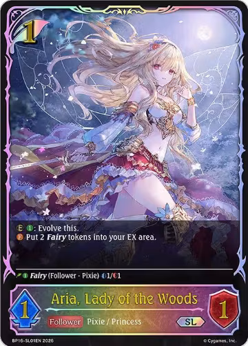 Aria, Lady of the Woods (SL) (BP16-SL01EN), New World Genesis — Shadowverse card price