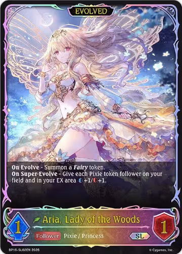 Aria, Lady of the Woods (Evolved) (SL) (BP16-SL02EN), New World Genesis — Shadowverse card price