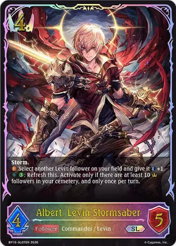 Albert, Levin Stormsaber (SL) (BP16-SL07EN), New World Genesis — Shadowverse card price