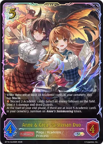 Anne & Grea, Mysterian Duo (SL) (BP16-SL09EN), New World Genesis — Shadowverse card price