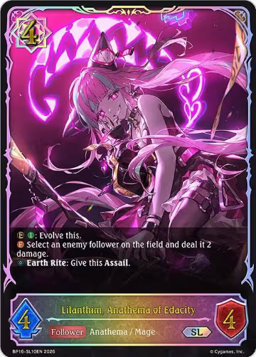 Lilanthim, Anathema of Edacity (SL) (BP16-SL10EN), New World Genesis — Shadowverse card price