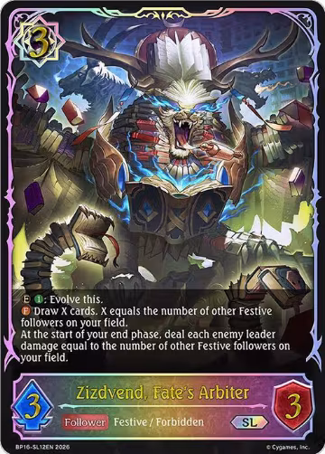 Zizdvend, Fate's Arbiter (SL) (BP16-SL12EN), New World Genesis — Shadowverse card price