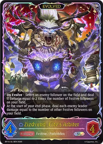 Zizdvend, Fate's Arbiter (Evolved) (SL) (BP16-SL13EN), New World Genesis — Shadowverse card price