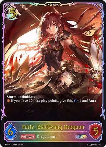 Forte, Blackwing Dragoon (SL) (BP16-SL14EN), New World Genesis — Shadowverse card price