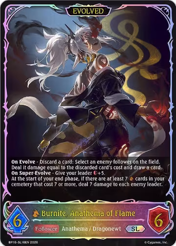 Burnite, Anathema of Flame (Evolved) (SL) (BP16-SL16EN), New World Genesis — Shadowverse card price