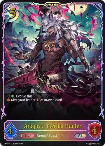 Aragavy, Eternal Hunter (SL) (BP16-SL20EN), New World Genesis — Shadowverse card price