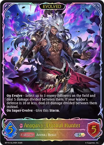 Aragavy, Eternal Hunter (Evolved) (SL) (BP16-SL21EN), New World Genesis — Shadowverse card price