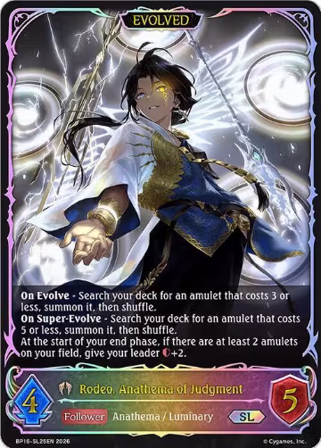 Rodeo, Anathema of Judgment (Evolved) (SL) (BP16-SL25EN), New World Genesis — Shadowverse card price