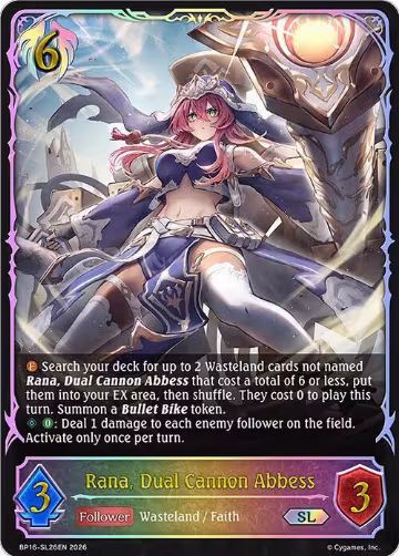 Rana, Dual Cannon Abbess (SL) (BP16-SL26EN), New World Genesis — Shadowverse card price