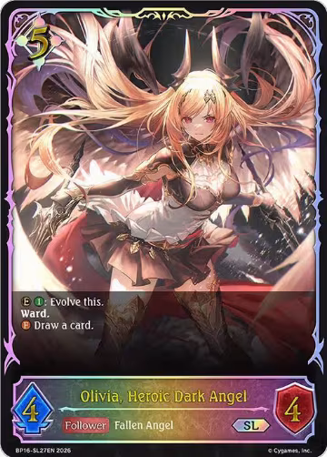 Olivia, Heroic Dark Angel (SL) (BP16-SL27EN), New World Genesis — Shadowverse card price