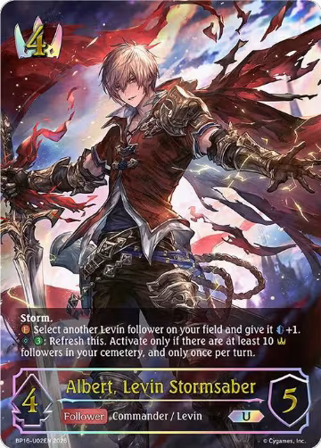 Albert, Levin Stormsaber (U) (BP16-U02EN), New World Genesis — Shadowverse card price