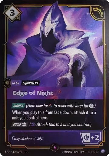 Edge of Night (Top 8) (139/221), Riftbound Organized Play Promotional Cards — Riftbound card price