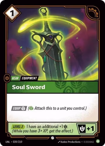 Soul Sword (039/219), Unleashed — Riftbound card price
