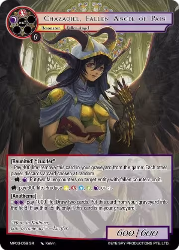 Chazaquiel, Fallen Angel of Pain (MP03-059 SR), Masterpiece Collection 03 "Dimensional Hope" — Force of Will card price