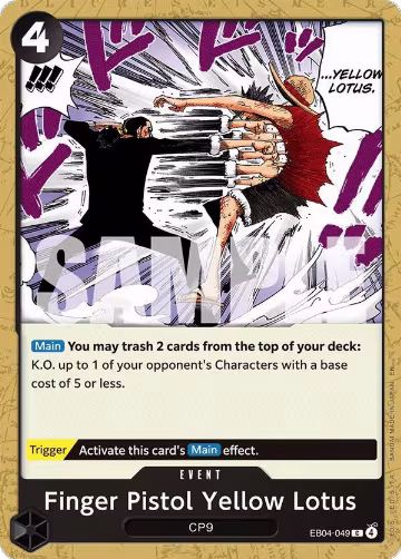 Finger Pistol Yellow Lotus (EB04-049), Adventure on Kami's Island — One Piece card price