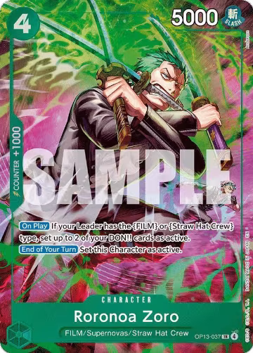 Roronoa Zoro (OP13-037) (OP13-037), Adventure on Kami's Island — One Piece card price