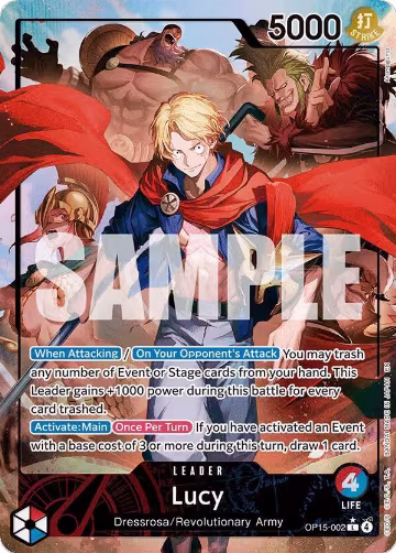 Lucy (Alternate Art) (OP15-002), Adventure on Kami's Island — One Piece card price