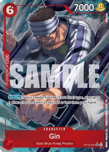 Gin (Alternate Art) (OP15-007), Adventure on Kami's Island — One Piece card price