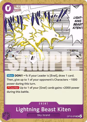 Lightning Beast Kiten (OP15-076), Adventure on Kami's Island — One Piece card price