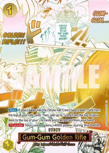 Gum-Gum Golden Rifle (Alternate Art) (OP15-116), Adventure on Kami's Island — One Piece card price