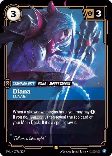 Diana, Lunari (Alternate Art) (079a/219), Unleashed — Riftbound card price