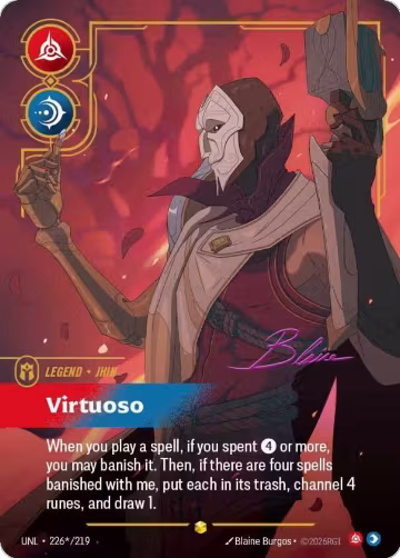 Jhin, Virtuoso (Signature) (226*/219), Unleashed — Riftbound card price