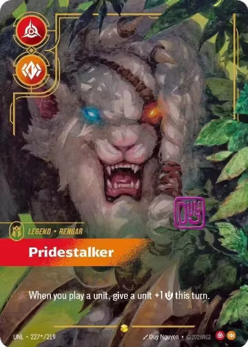 Rengar, Pridestalker (Signature) (227*/219), Unleashed — Riftbound card price