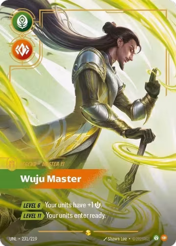 Master Yi, Wuju Master (Overnumbered) (231/219), Unleashed — Riftbound card price