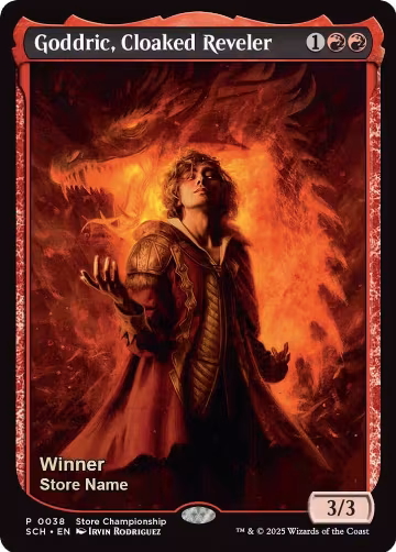 Goddric, Cloaked Reveler (Winner) (38), Game Day & Store Championship Promos — Magic card price