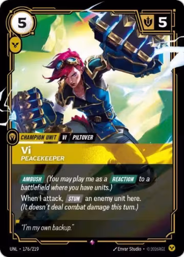 Vi, Peacekeeper (176/219), Unleashed — Riftbound card price