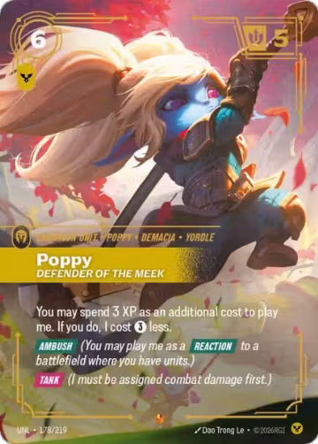 Poppy, Defender of the Meek (178/219), Unleashed — Riftbound card price