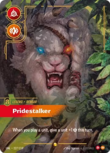 Rengar, Pridestalker (Overnumbered) (227/219), Unleashed — Riftbound card price