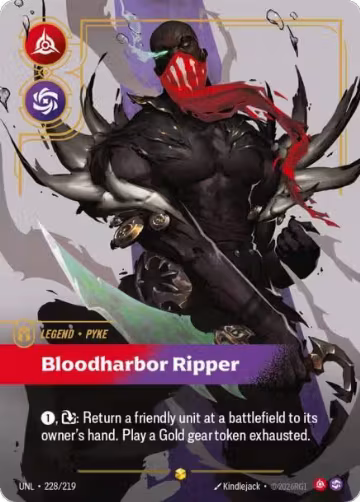 Pyke, Bloodharbor Ripper (Overnumbered) (228/219), Unleashed — Riftbound card price