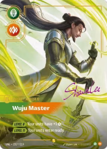 Master Yi, Wuju Master (Signature) (231*/219), Unleashed — Riftbound card price