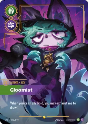 Vex, Gloomist (Overnumbered) (232/219), Unleashed — Riftbound card price