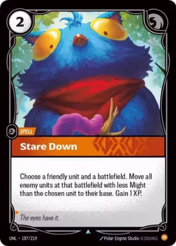 Stare Down (107/219), Unleashed — Riftbound card price