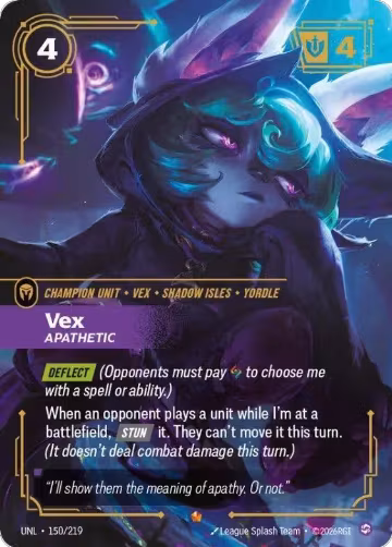 Vex, Apathetic (150/219), Unleashed — Riftbound card price