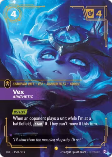 Vex, Apathetic (Alternate Art) (150a/219), Unleashed — Riftbound card price
